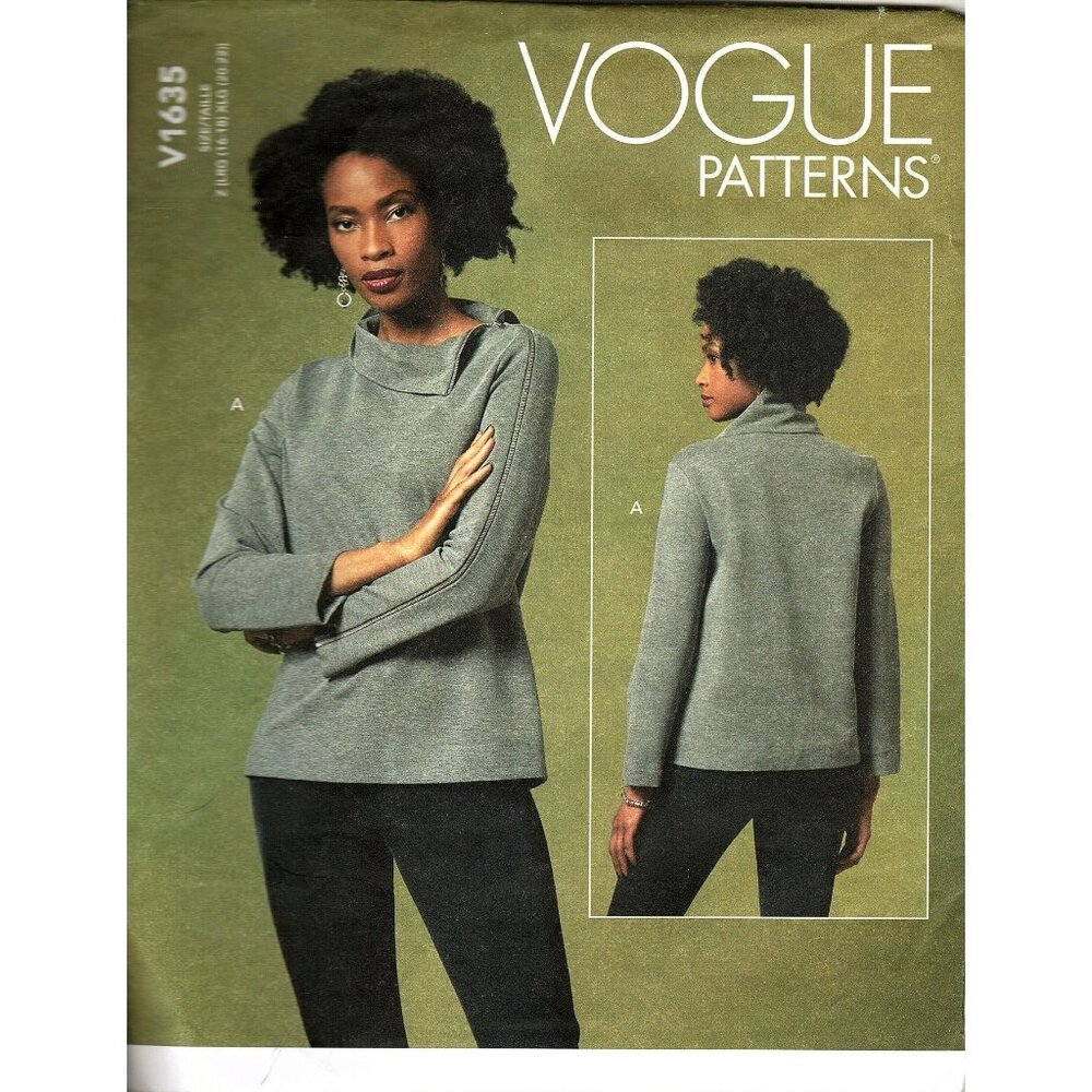 Vogue V1635 Misses L to XXL Easy Pullover Tops UNCUT Sewing Pattern